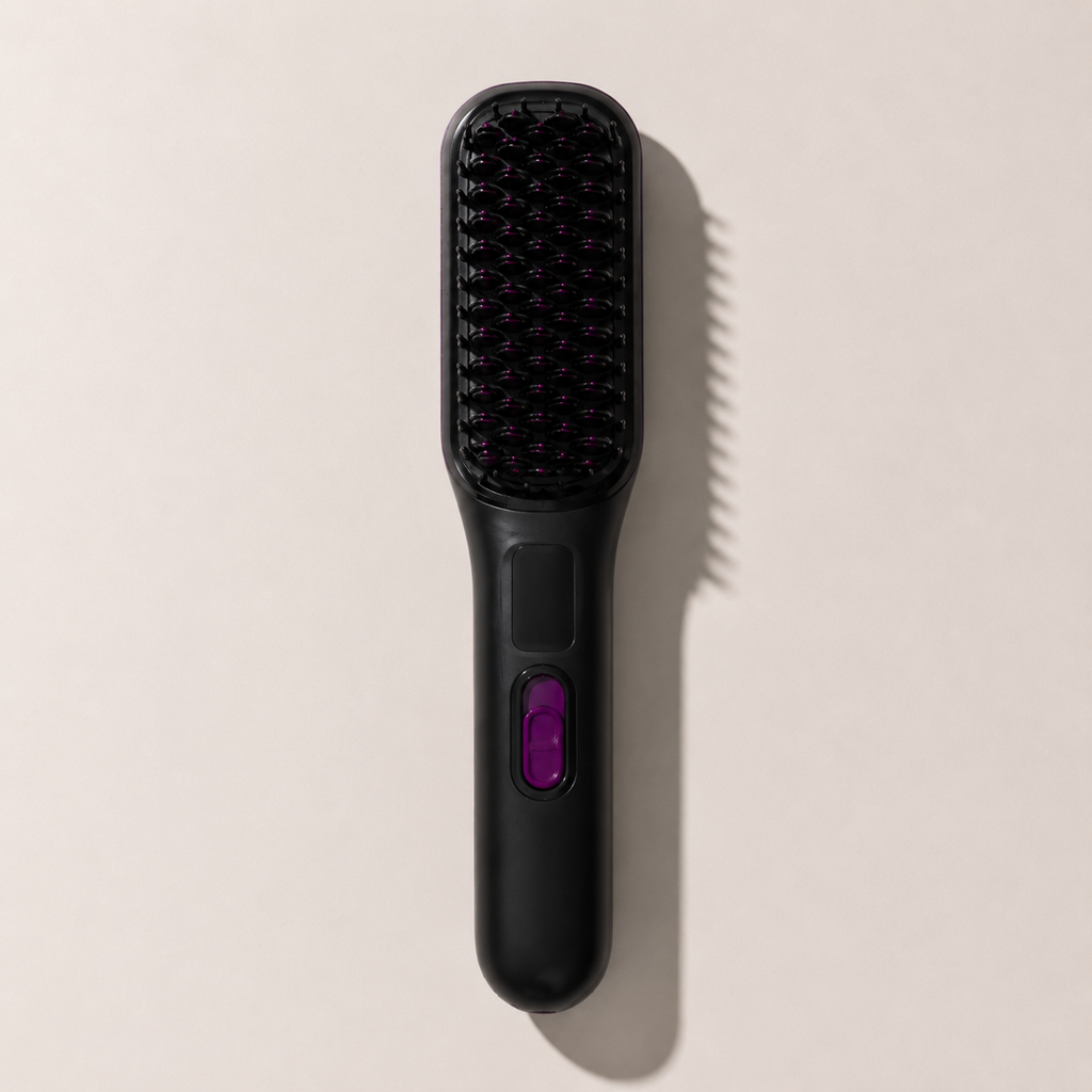 Cordless Heated Straightening Brush – Portable Hair Smoothing Styler